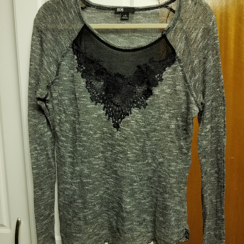 👙BDB long sleeved shirt with mesh/embroidery